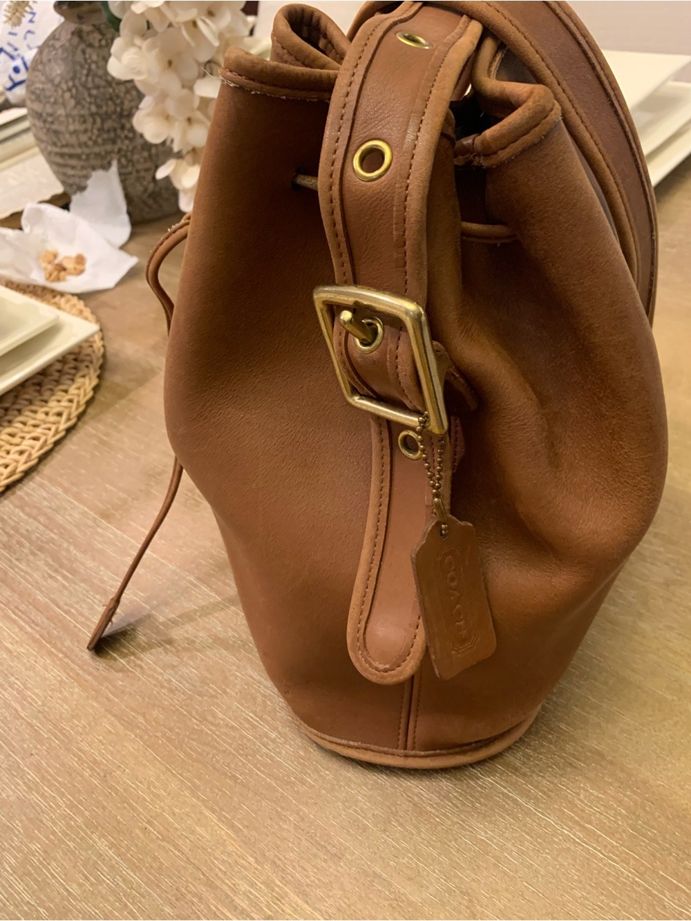 Vintage Coach Lula’s Legacy Drawstring Bucket Shoulder Bag with vintage tag - Picture 2 of 12